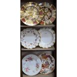 A Royal Crown Derby Royal Antoinette pattern dinner plate, second quality; others, Olde Avesbury,