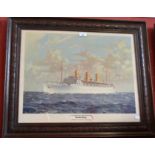 Shipping Interest - Canadian Pacific, Empress of Scotland, print, framed, 47.