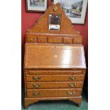 A contemporary Italian design tooled leather effect bound bureau,