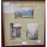 Caroline Ameliu Butler A set of three, Swiss Views, Thun, Gressonay and Ceppo Morelli signed,