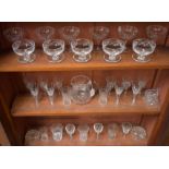 Glassware - a set of four Stuart crystal aperitif glasses; others, stemware, tumblers,