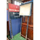 Salvage - Militaria - notice board, 438 (D/A) FD SQN RE TA; a sign, P (North Midland) LAABTY,