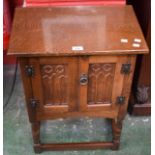 An oak hall cabinet,