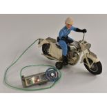 A vintage Shinsei Asahi (Japan) tin plate and plastic remote control Honda Police Motorcycle,