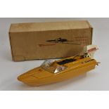 A retro vintage 1960s Monteleone Piper 656 battery operated speed boat.