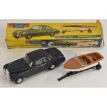 A Telsalda De Luxe Bentley Sports Saloon with Speed Boat on Trailer set,