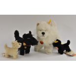 Steiff - a Terrier dog, Whitey 080715, yellow tag; others, 033377, Treff West Highland Terrier,