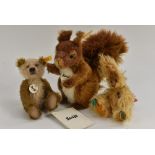 Steiff - A Possy Squirrel, 18cm tall, boxed; a Steiff Classic Teddybear, 'Cappucino', mohair,
