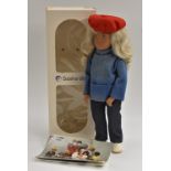 A 110 Sasha doll, white blonde hair, sailing suit and red beret,