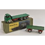 A Hardern Shackleton Foden Flatbed Wagon, with green cab and base of flatbed, red chassis,