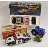 A Taiyo Toys Highway Patrol Non-Fall Mystery Bump n Go battery operated car, C-33,