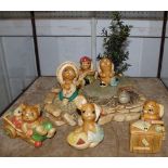 A Qty of Pendelfin figures and Cherished Teddy figures.