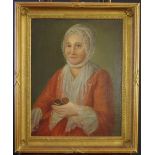 English School (18th century) Portrait of a Lady Holding a Snuff Box oil on canvas, 57.