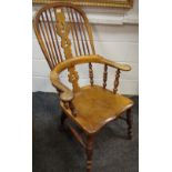 A 19th century ash and elm Windsor chair,