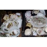 Ceramics - Tankards, tea and dinnerware, jugs, cake stand, etc. decorated with hunting scenes.