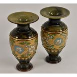 A pair of Royal Doulton stoneware flared baluster vases,