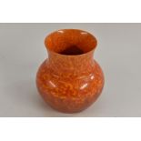 A Pilkington Royal Lancastrian mottled orange ovoid vase, 14cm high, impressed mark,