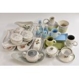 A pair of Denby Burlington pattern tennis sets, cruet set, vase, jug, printed marks, 1960s; others,