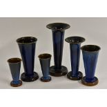 A Bourne Denby Danesby Ware Electric Blue pattern Swwet Pea Tube vase, 25cm,