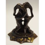 Bronze - elephant headed lovers, Indian c.