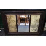 An early 20th century wall mirror, oak frame,