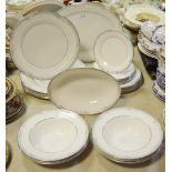 A Royal Doulton Vogue pattern six setting dinner service, inc meat platter, tureen,