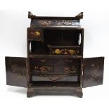 An Aesthetic Movement chinoiserie table casket of temple form,