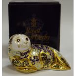 A Royal Crown Derby paperweight Harbour Seal, Limited Edition, boxed,