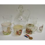 Ceramics and Glass - a 19th century tapering ale glass, Victorian decanter,