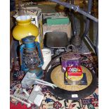Boxes and Objects - a tiddler stove, oil lamp,