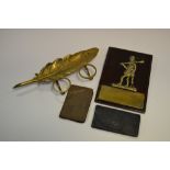 Boxes and Objects - a 19th century inkwell in the form of a feather,