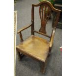 An 18th century elm rocker, c.