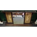 An oak overmantel mirror,