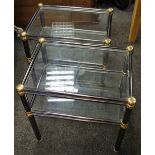 A pair of modern glass occasional tables