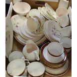 A Coalport Red Wheat pattern tea cups & saucers;