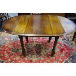 An oak barley twist dropleaf table, c.