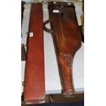 Early 20th century leather shotgun case,