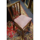 A 19th century vernacular elm side chair, tapered rectangular back with vasular splat, boarded seat,