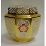 A Caverswall octagonal ginger jar and cover,
