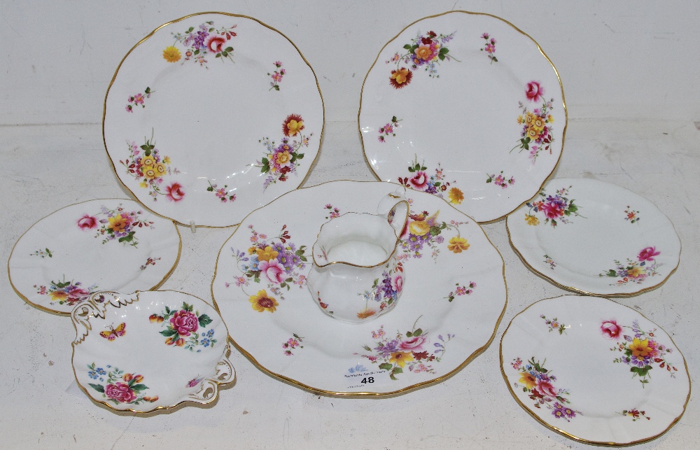 Royal Crown Derby - a posies pattern cake plate; others side plates,