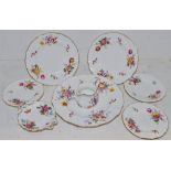 Royal Crown Derby - a posies pattern cake plate; others side plates,