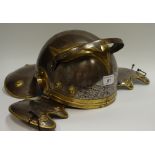 A museum replica/re-enactment armoured Roman warrior's helmet,