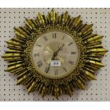 Retro style starburst wall clock, Seth Thomas,