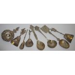 Continental Silver - boldly decorated spoons,