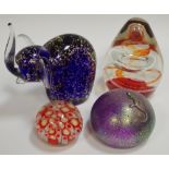 Glassware - a Caithness style dump paperweight,