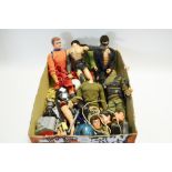 Toys - a Kenner Six Million Dollar Man with engine; 4 action men some in need of restoration,