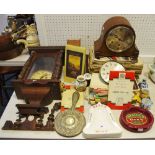 Boxes & Objects - an Art Deco oak mantel clock,