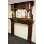 A Victorian mahogany fire surround; a Victorian over mantel, c.