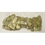 Numismatics - a kilo of post 1920 and pre 1948 sixpences