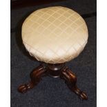 A Victorian mahogany revolving piano stool, c.